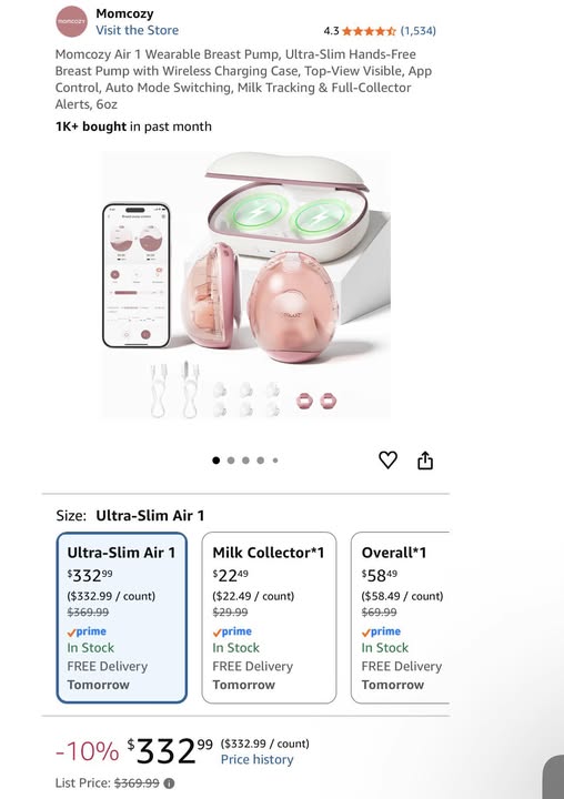 🔥 BRAND NEW SEALED WEARABLE BREAST PUMPS 🔥

Momcozy Air 1 Ultra-Slim Hands-Free Breast Pumps
💗 Wireless charging case + app control
💗 Discreet, comfortable, and easy to use
💗 Perfect for busy moms on the go

💰 ONLY $200 EACH (Retail ~$330+)
📦 100% Brand New & Factory Sealed
📊 8 AVAILABLE — first come, first served
