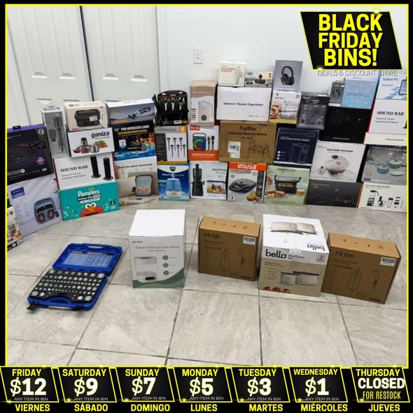 🔥🛍️ $12 FRIDAY IS ALMOST HERE! 🛍️🔥
Get ready… EVERYTHING in the store is ONLY $12! 💥😱 From electronics to shoes, home essentials, toys & more, the deals are loaded and waiting! We’re restocking ALL DAY 🔄 so there’s always something new hitting the floor 👀✨ The best finds won’t last long, so make sure you pull up early and come ready to score BIG 💸🔥 This is your $12 moment… don’t miss it! 🚨🛒
📍3203 E Hwy 98, Panama City, FL, 32401
🚨🚨Our daily prices are🚨🚨
Friday: $12
Saturday: $9
Sunday: $7
Monday: $5
Tuesday: $3
Wednesday: $1
Thursday:  CLOSED FOR RESTOCK
-
-
-
#NOWOPEN #panamacity #pc #panamacityfl #floridadeals #bfdeals #baycounty #bayfl #panamacitybeach #callaway #openingsoon #electronics #homedecor #clothing #steals #local #dailyprice #popularbrandclothing #gooddeals #lowprices #shoes #shopping #overstock #liquidation #blackfridaydeals #dailydeals #dailypricedrop #like #share #follow #everyone @everyone