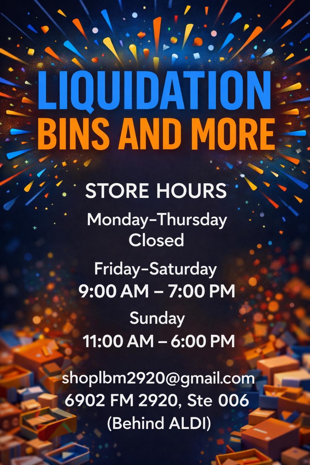 Liquidation Bins & More